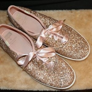 Kate Spade Keds Tinsel Sneakers -Rose Gold
